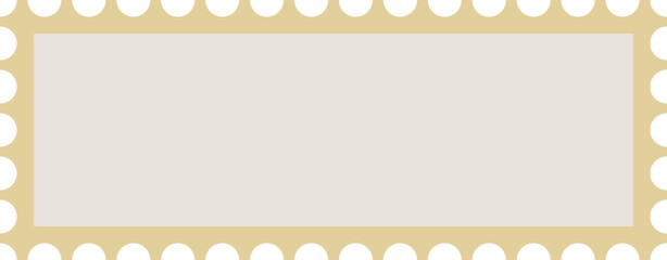Stamp frame shape. Rectangle border with perforated edge for postcard mail. Sticker for vintage letter design. Serrated template illustration