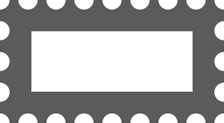 Stamp frame border. Postcard shape for vintage letter design. Perforated rectangle template for envelope. Mockup for photo album. Philately jagged element