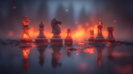 Abstract glowing lights transparent background digital art