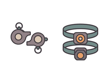 Survival Whistles and Headlamps Set for Camping and Hiking Adventures