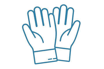 Obraz premium Outline icon design of protective work gloves pair