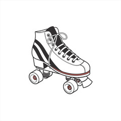 Classic roller skate with laces and wheels