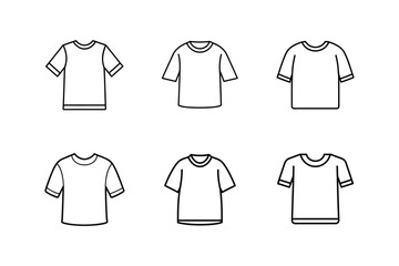 oversized t-shirt icon line art vector illustration