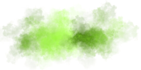 Colored bright smoke, transparent green fog, bright colorful mist.