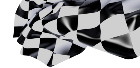 Abstract illustration of a waving checkered flag, a symbol of victory and competition. Ideal for race events and related themes. High-quality de