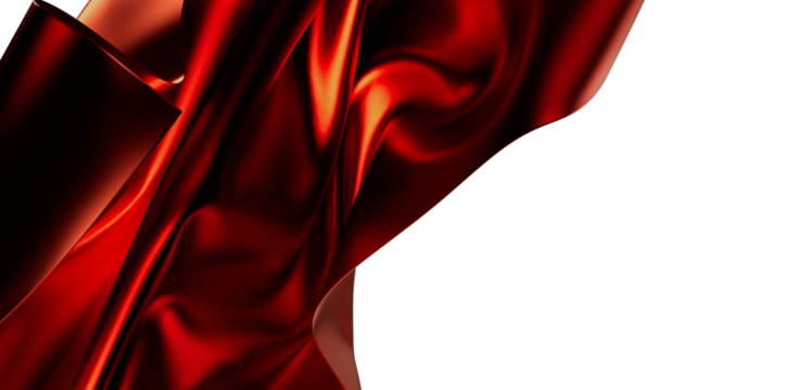 Luxurious red silk flowing, elegant abstract background. Perfect for fashion, beauty, and luxury designs.