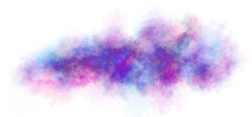 Colorful pink and blue smoke cloud with soft texture on transparent background perfect for abstract compositions