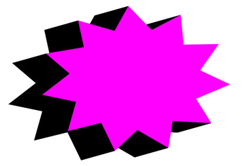 3D style pink starburst shape for sale tag, banner highlight, poster design, and creative graphic projects