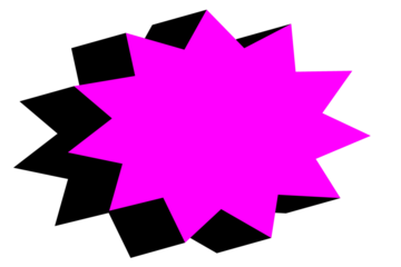 3D style pink starburst shape for sale tag, banner highlight, poster design, and creative graphic projects