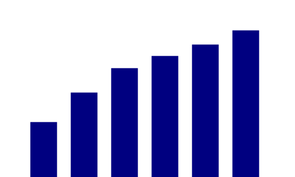 Blue bar chart vector showing growth and progress for business analytics, data visualization, infographic, and presentation design