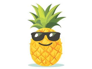 Cool Pineapple Character Wearing Sunglasses with a Happy Expression