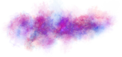 Colorful pink and blue smoke cloud with soft texture on transparent background perfect for abstract compositions