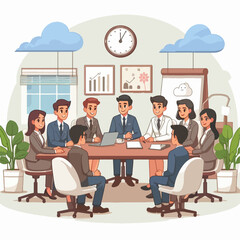 A cartoon illustration of a smiling male chef preparing and arranging grilled skewers on a wooden board with sauce.