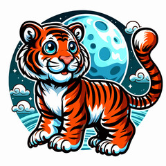 A cartoon illustration of a smiling male chef preparing and arranging grilled skewers on a wooden board with sauce.