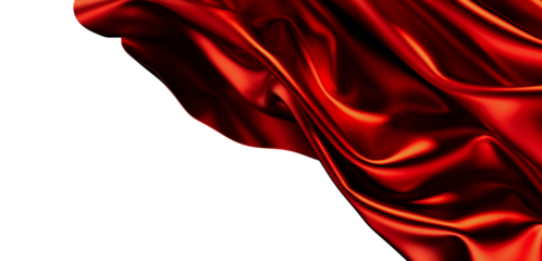 Luxury red silk fabric, elegant drape, flowing texture, rich color, background, design element, textile, smooth, shiny, elegant, sophistic