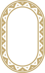 Vector golden oval classic byzantine ornament. Circle, ring, border, Ancient Greece, Eastern Roman Empire frame. Decoration of the Russian Orthodox Church