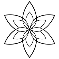 Geometric Star Flower Pattern lines with