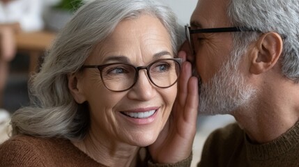 Couple engaged in a quiet discussion at a festive gathering, sharing intimate moments and laughter