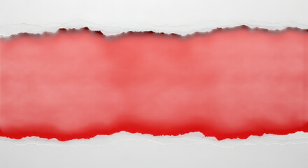Fototapeta premium Torn paper revealing red background with space for your message