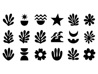 Abstract Modern Boho Shapes and Botanical Elements Collection Vector Art