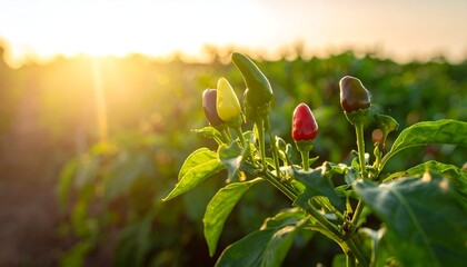 Close-up of colorful chili peppers