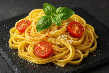 Frische und aromatische Pasta mit Cherrytomaten und Basilikum