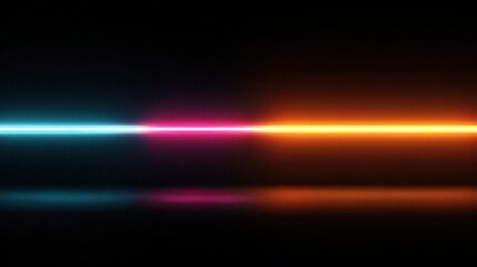 colorful neon light beam reflection