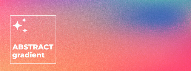 Pink orange blue gradient background. Fine grain and soft noise form abstract texture. Vector smooth gradation. Used for retro poster or movie overlay bg