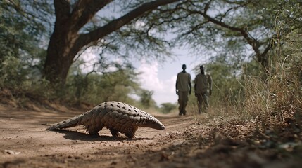 Exploring the pangolin habitat endangered species conservation wildlife safari adventure tourism african savanna