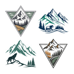 Wilderness Mountain and Animal Adventure Emblems Collection