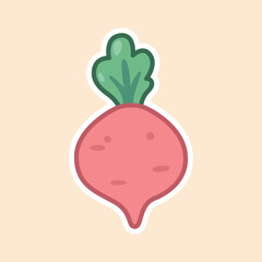 Cute Radish Illustration with Soft Colors Perfect for Farm Fresh and Organic Product Design