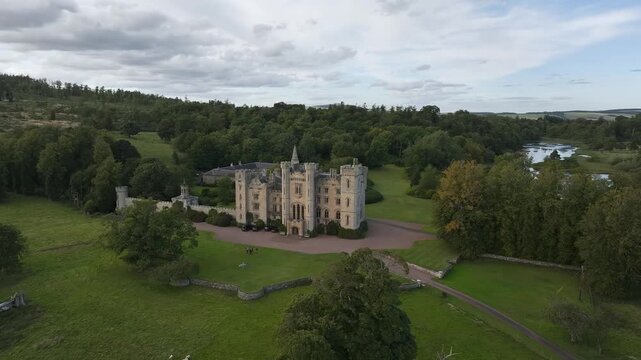 Duns Castle Estate from a drone, Duns, Berwickshire, Scotland, UK