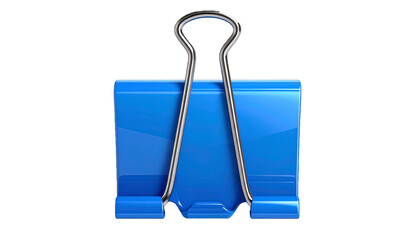 Realistic Blue Binder Clip for Stationery and Office Supplies Concept