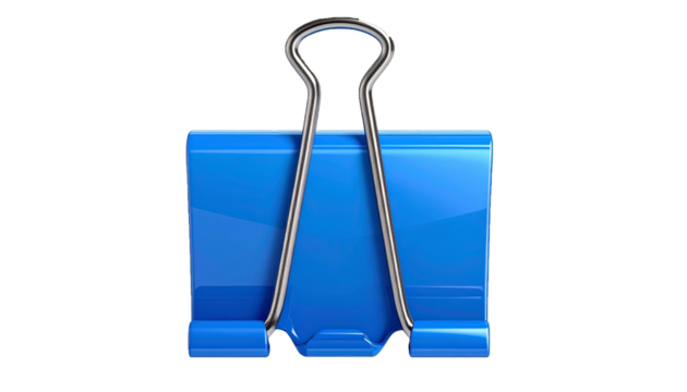 Realistic Blue Binder Clip for Stationery and Office Supplies Concept - Powered by Adobe