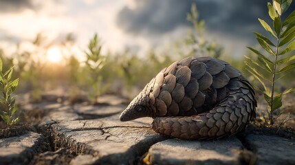 Endangered pangolin wildlife photography conservation efforts pangolin scales animal protection nature reserve