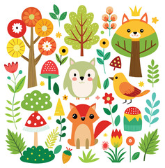 Naklejka premium seamless pattern with owls and birds