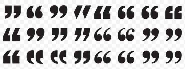 Quote icon vector illustration. Quotation mark sign and symbol. Set of quote mark . Quotation mark icon collection on white background. double quotation vector symbol.