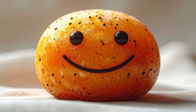 Smiling Orange Fruit, Happy Face, Food, Healthy, Delicious.