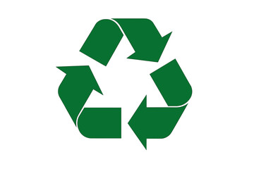 Obraz premium Universal recycling symbol with three chasing arrows in green color