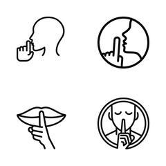 Shhh Gesture Icons for Silence and Secrecy
