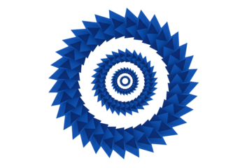 Abstract blue spiral pattern isolated on transparent background