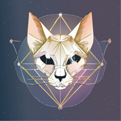 A stylized wolf howling at the moon with a skull and bone vector illustration for a grunge tattoo design symbolizing death and evil horror on a black night sky