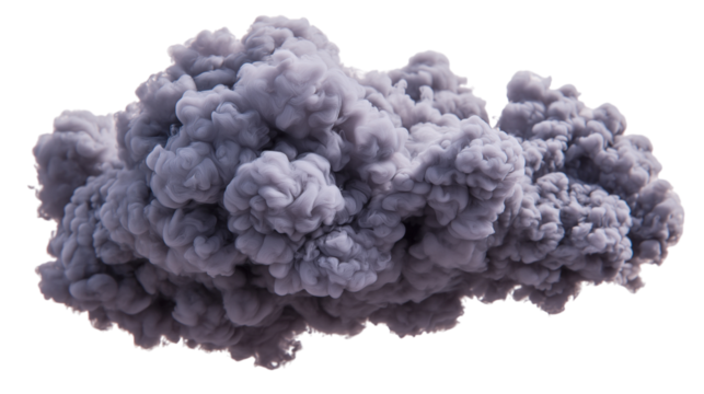 cloud of billowing smoke with a hint of mystery. Isolated on transparent background, png