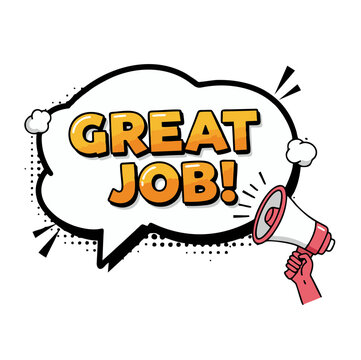 Great Job! Achievement Megaphone Pop Art