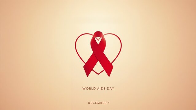 Red Ribbon of Solidarity &ndash; Minimal Concept for AIDS Prevention and Hope
