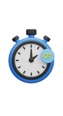 3d blue stopwatch icon with time measurement and timer functionality transparent background