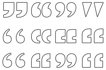 Set of quote mark, quotes icon vector sign design