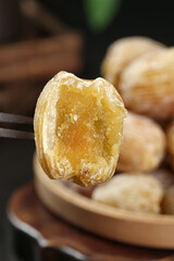 Dried Jujube Fruit Cut in Half Showing Golden Flesh - Healthy Asian Snack Food Without Kernel
