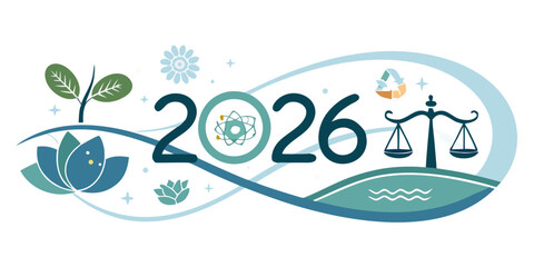 vector illustration of an abstract background for 2026 celebration