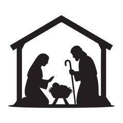 Jesus nativity Scene Silhouette